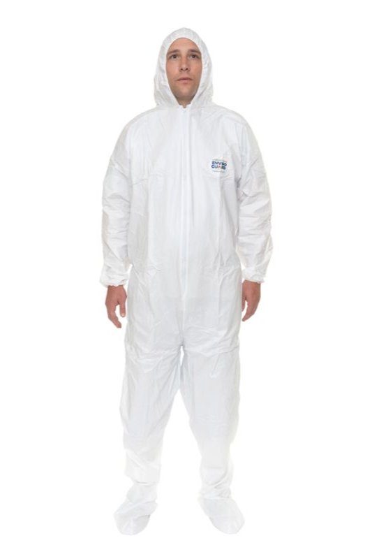 Economical Microporous Coverall with Attached Hood & Boot, Elastic Wrist